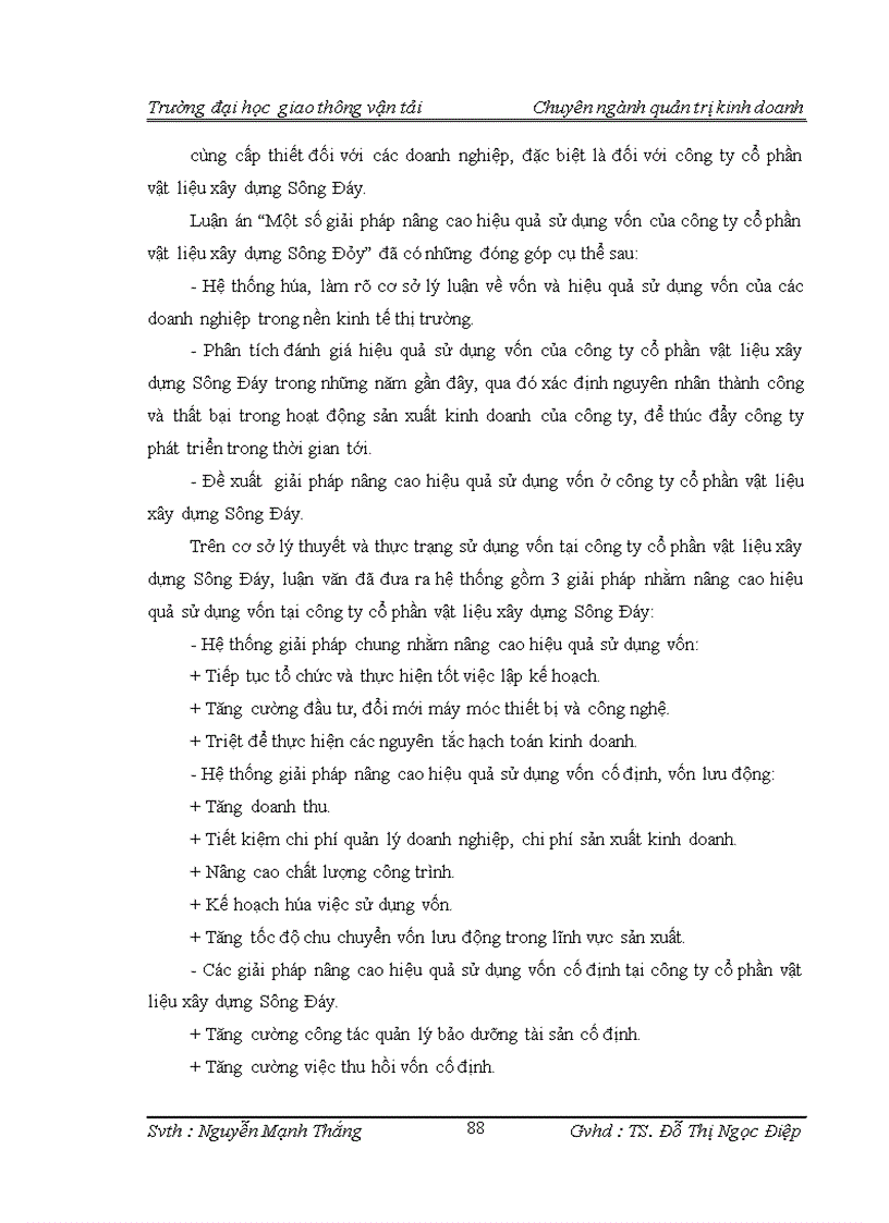 image for page Một số biện pháp nâng cao hiệu quả sử dụng vốn trong công ty cổ phần vật liệu xây dựng Sông Đáy