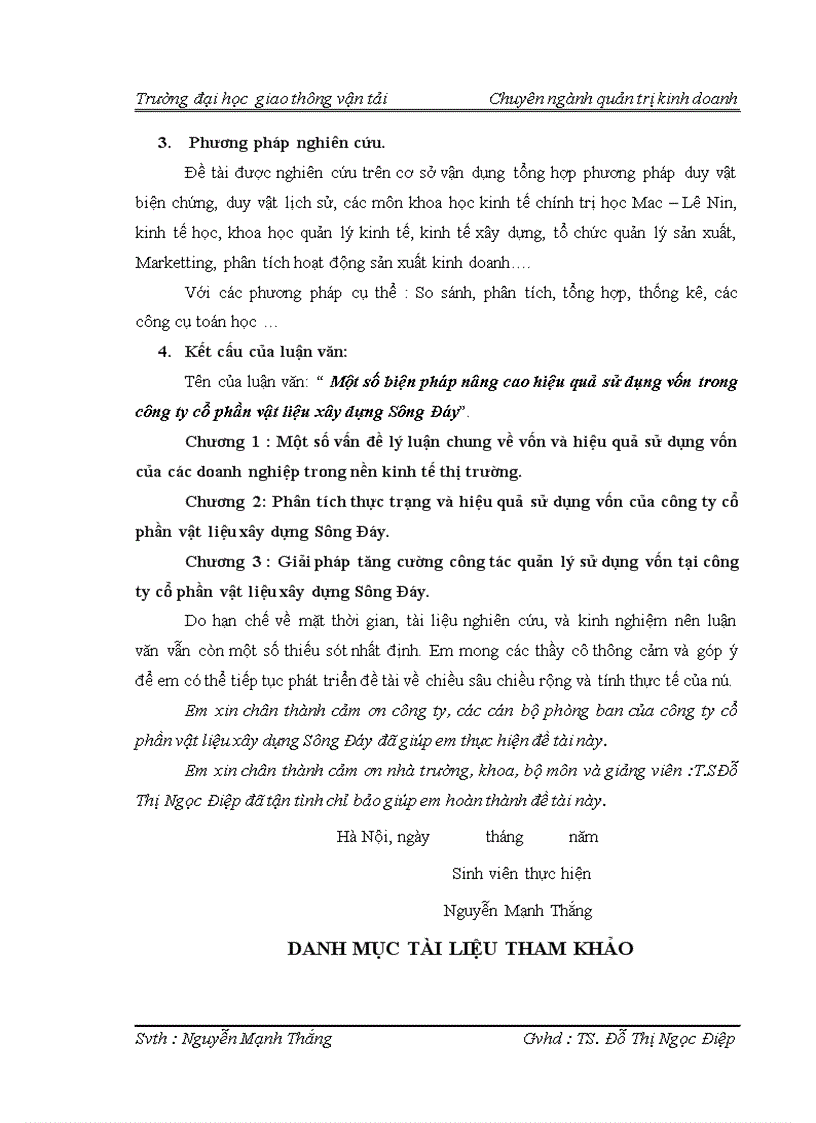 image for page Một số biện pháp nâng cao hiệu quả sử dụng vốn trong công ty cổ phần vật liệu xây dựng Sông Đáy