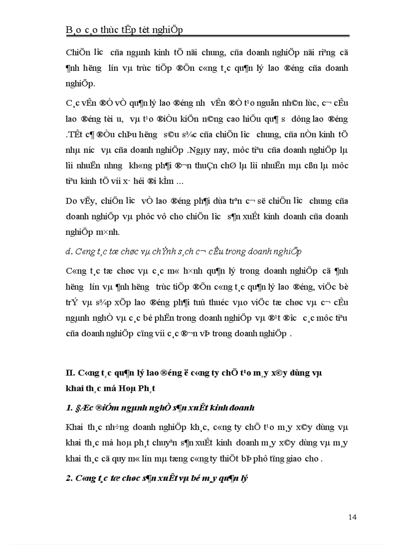 image for page Báo cáo về công tác quản lý lao động tại công ty xây dựng và khai thác mỏ Hoà Phát