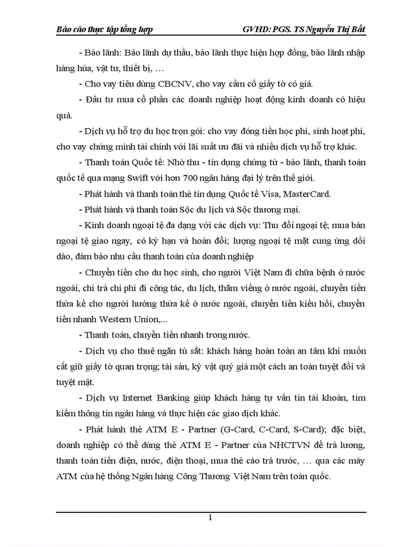 image for page Báo cáo tổng hợp về SỞ GIAO DỊCH I NGÂN HÀNG CÔNG THƯƠNG VIỆT NAM