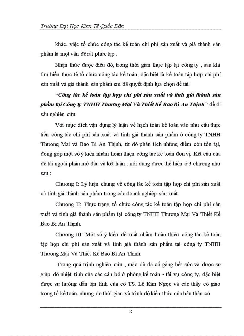image for page Công tác kế toán tập hợp chi phí sản xuất và tính giá thành sản phẩm tại Công ty TNHH Thương Mại Và Thiết Kế Bao Bì An Thịnh 1