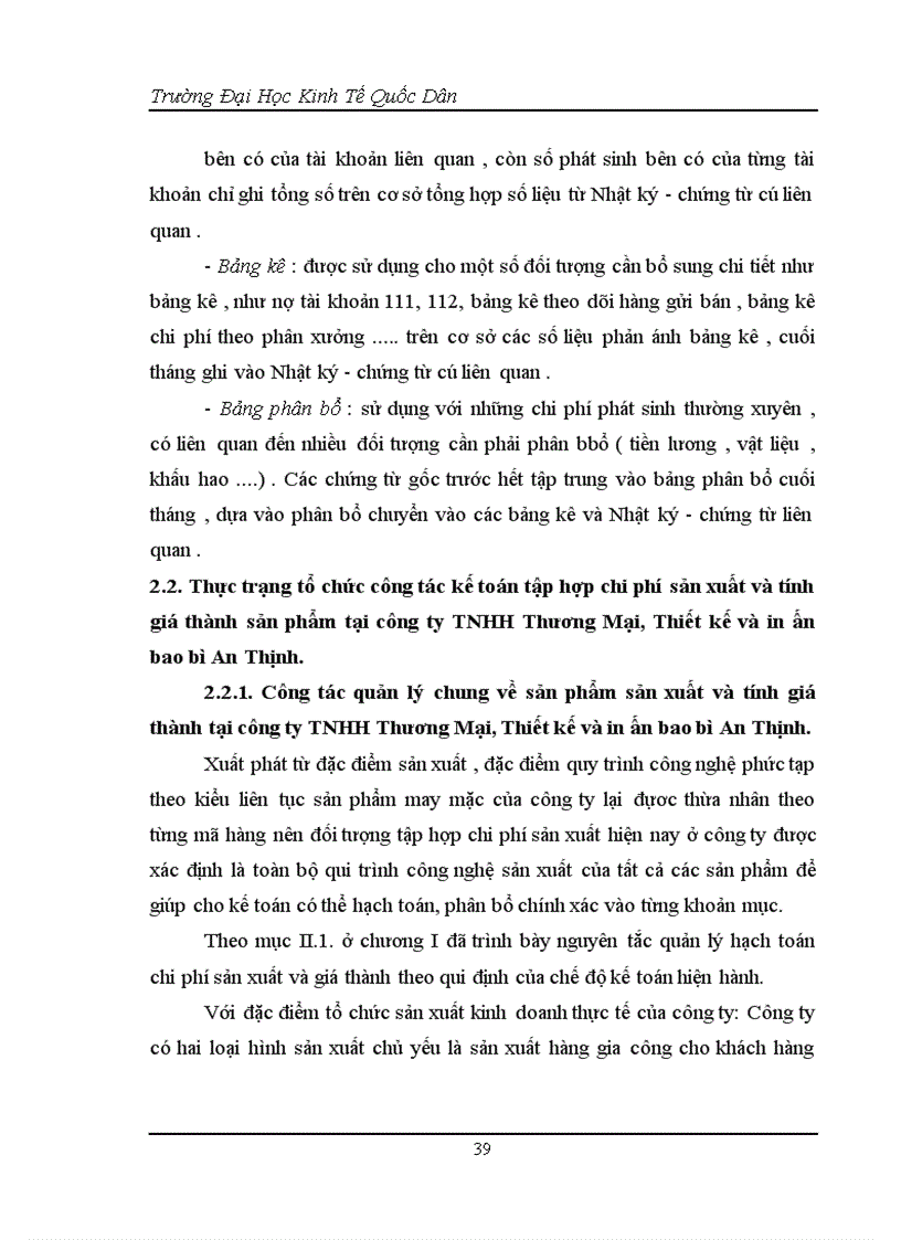 image for page Công tác kế toán tập hợp chi phí sản xuất và tính giá thành sản phẩm tại Công ty TNHH Thương Mại Và Thiết Kế Bao Bì An Thịnh 1