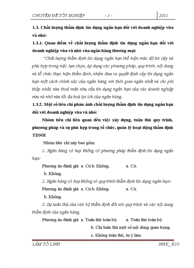 image for page Nâng cao chất lượng thẩm định tín dụng ngắn hạn đối với doanh nghiệp vừa và nhỏ tại SGD NHTMCP Việt Nam chi nhánh Ngô Quyền 1