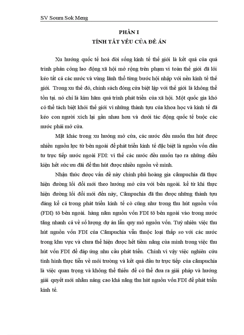 Thu hút đầu tư trực tiếp nước ngoài vào Cămpuchia thực trạng và một số giải pháp 1