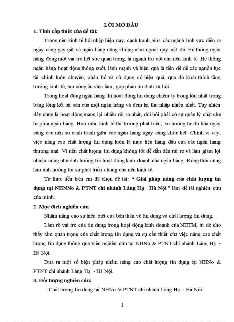 image for page Giải pháp nâng cao chất lượng tín dụng tại NHNNo PTNT chi nhánh Láng Hạ Hà Nội