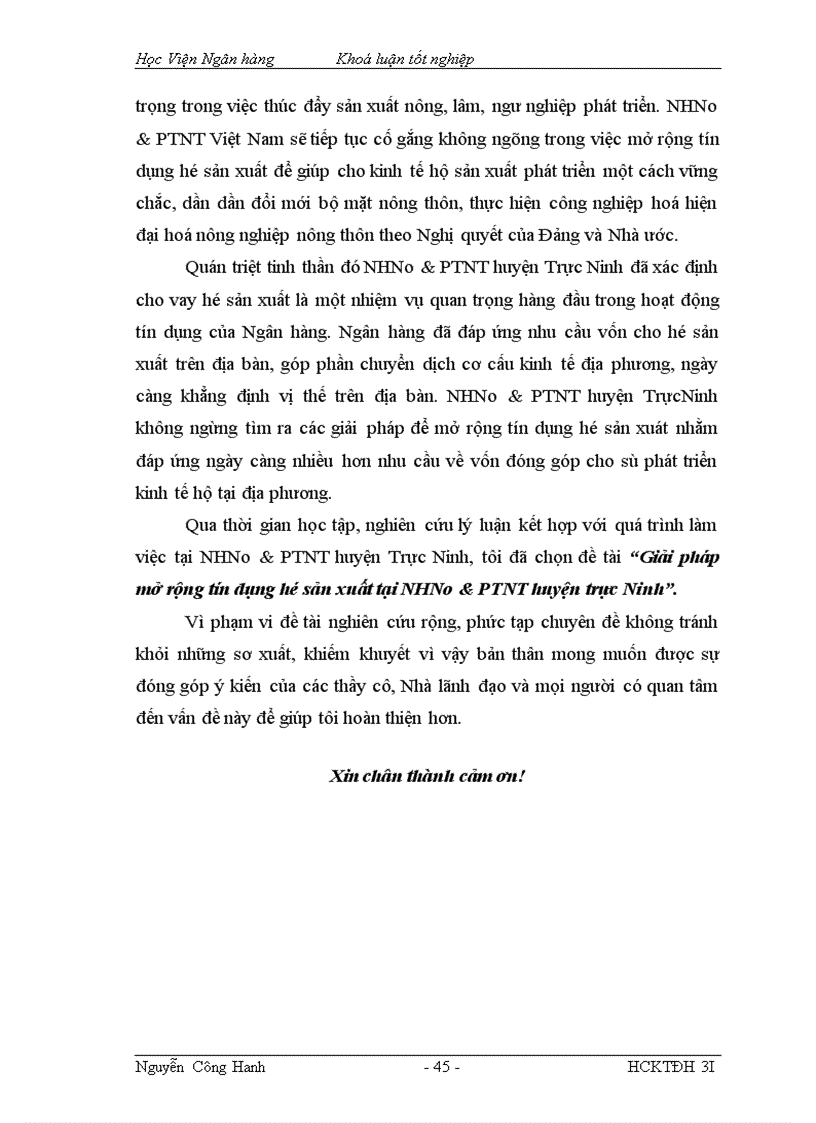 image for page Giải pháp mở rộng tín dụng hộ sản xuất tại NHNo PTNT huyện Trực Ninh