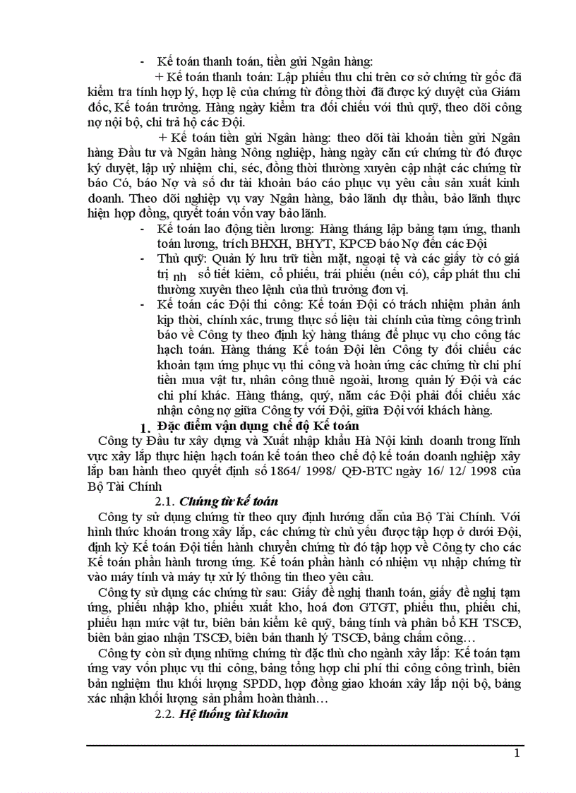 image for page Một số ý kiến đánh giá nhằm hoàn thiện công tác kế toán tại Công ty Đầu tư Xây dựng và Xuất nhập khẩu Hà Nội
