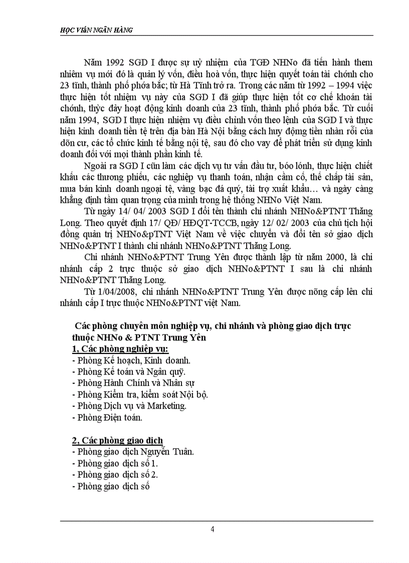 image for page Báo cáo thực tập tại NHNo PTNT Trung Yên