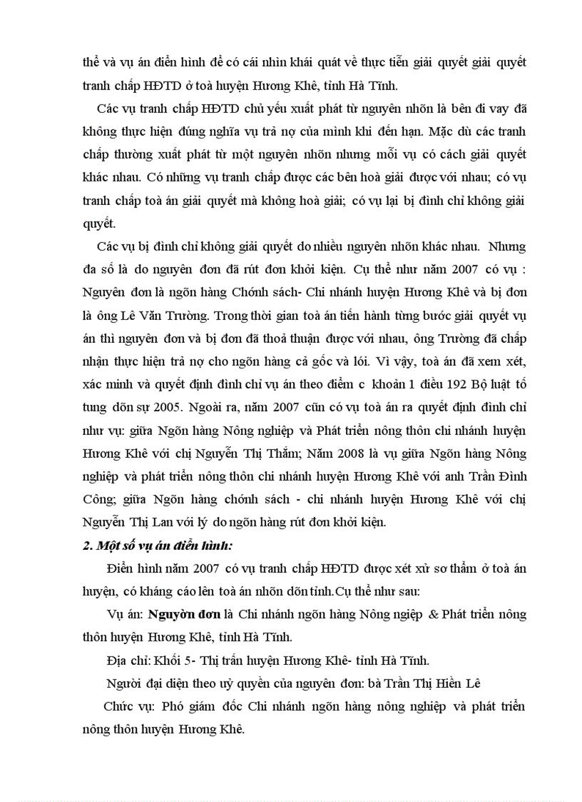 image for page Thực tiễn giải quyết tranh chấp hợp đồng tín dụng tại toà án nơi thực tập 1