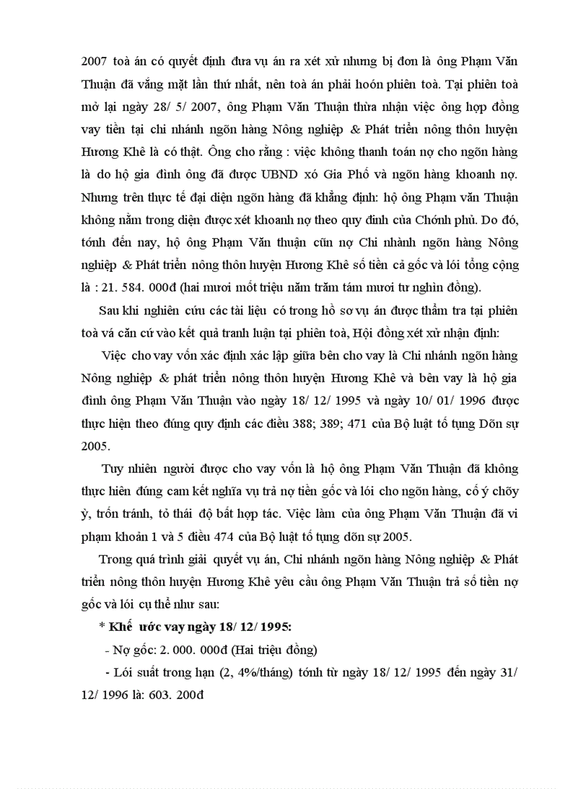 image for page Thực tiễn giải quyết tranh chấp hợp đồng tín dụng tại toà án nơi thực tập 1