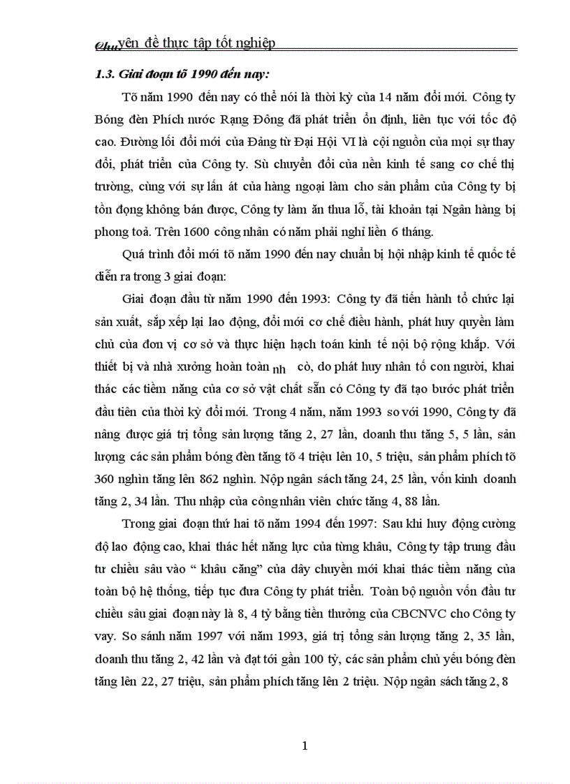 image for page Thực trạng và giải pháp đầu tư nâng cao khả năng cạnh tranh của Công ty Cổ phần Bóng đèn Phích nước Rạng Đông 1