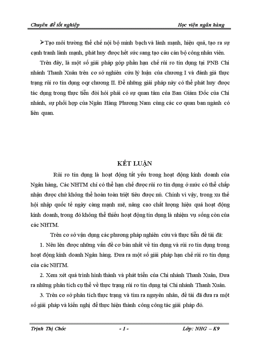 image for page Giải pháp phòng ngừa và hạn chế rủi ro tín dụng tại Ngân hàng Phương Nam chi nhánh thanh xuân