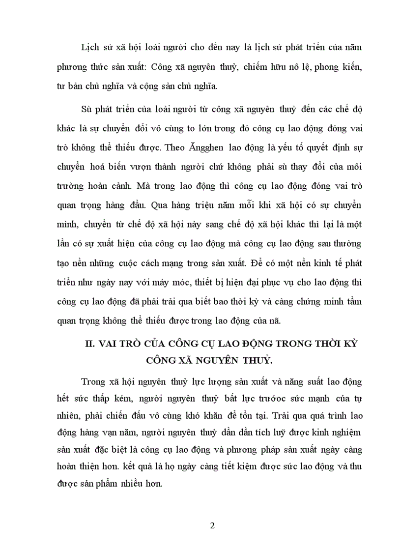 image for page Vai trò của công cụ lao động qua các thời kỳ