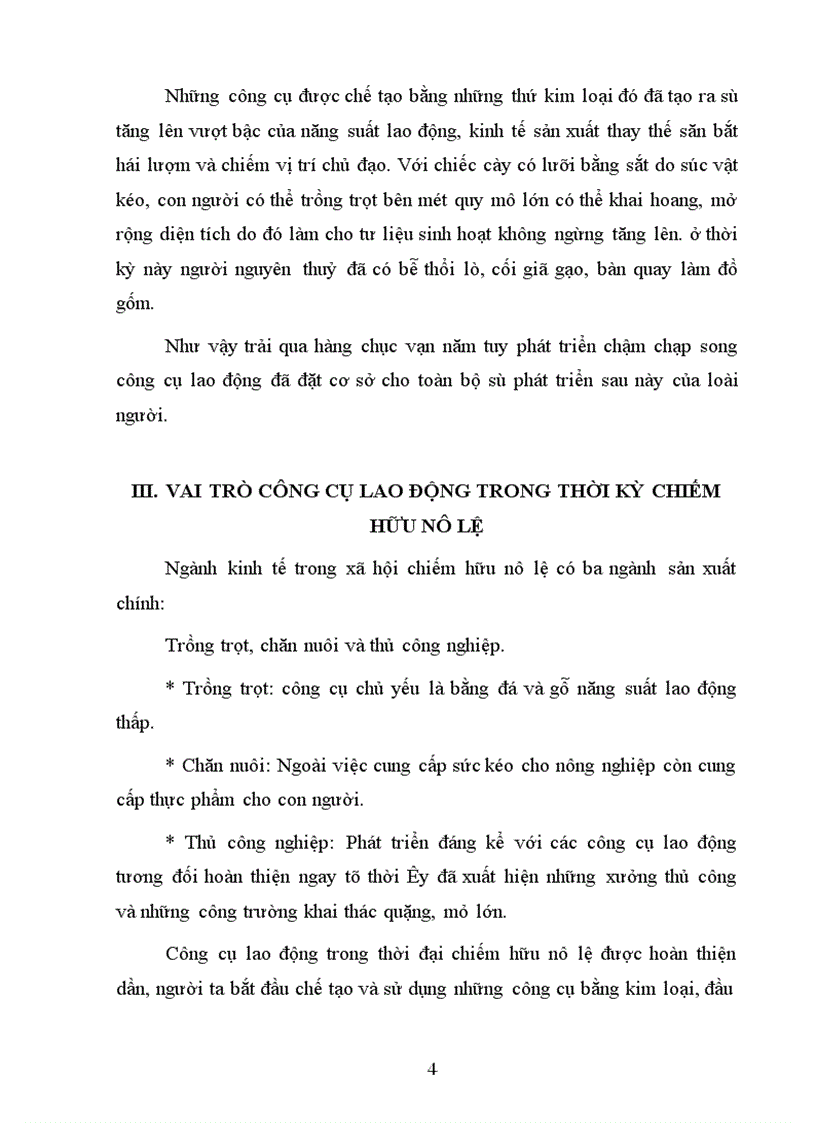 image for page Vai trò của công cụ lao động qua các thời kỳ