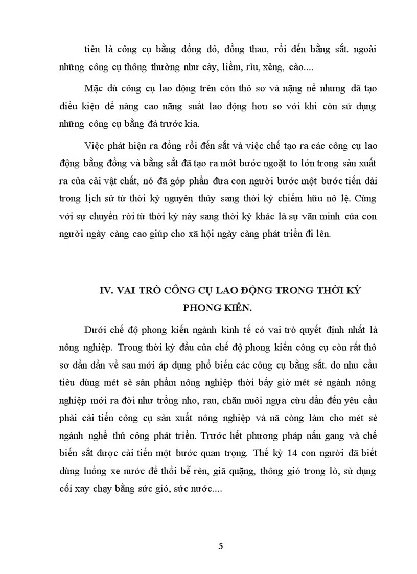 image for page Vai trò của công cụ lao động qua các thời kỳ