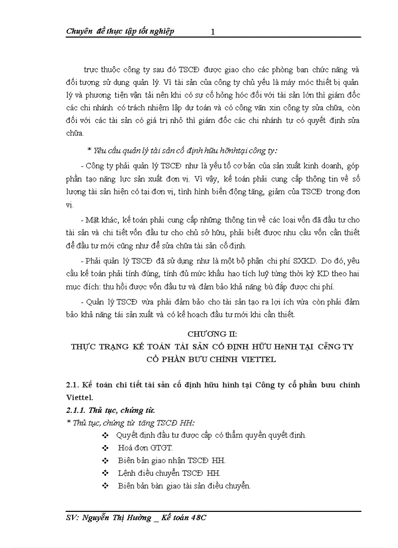 image for page Hoàn thiện kế toán tài sản cố định hữu hình tại công ty CP bưu chính Viettel 1