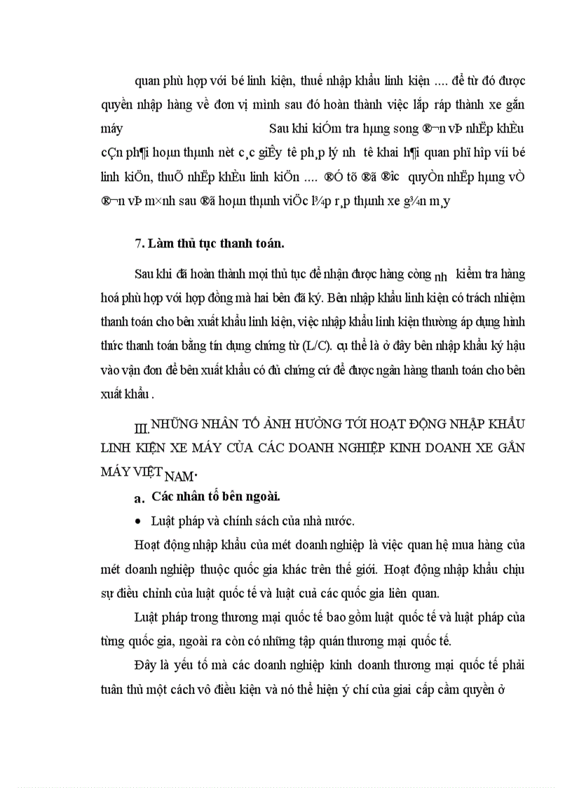 image for page Nhập khẩu linh kiện lắp ráp xe gắn máy của công ty Quan hệ quốc tế đầu tư sản xuất Thực trạng và giải pháp