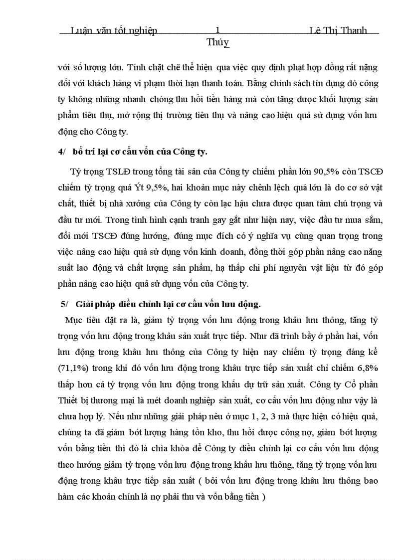 image for page Vốn lưu động và hiệu quả sử dụng vốn lưu động tại Công ty Cổ phần Thiết bị thương mại 1