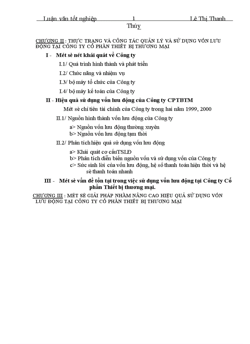image for page Vốn lưu động và hiệu quả sử dụng vốn lưu động tại Công ty Cổ phần Thiết bị thương mại 1