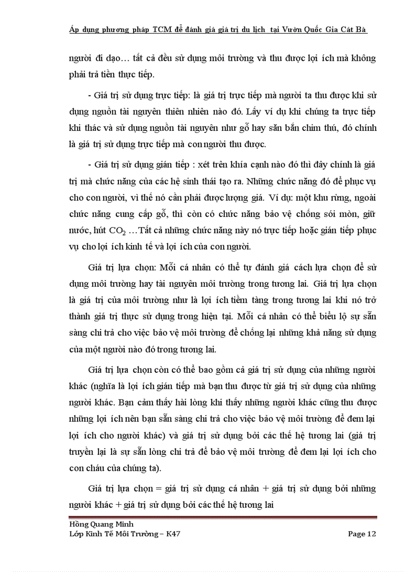 image for page Áp dụng phương pháp TCM để đánh giá giá trị du lịch tại Vườn Quốc Gia Cát Bà tp Hải Phòng 1