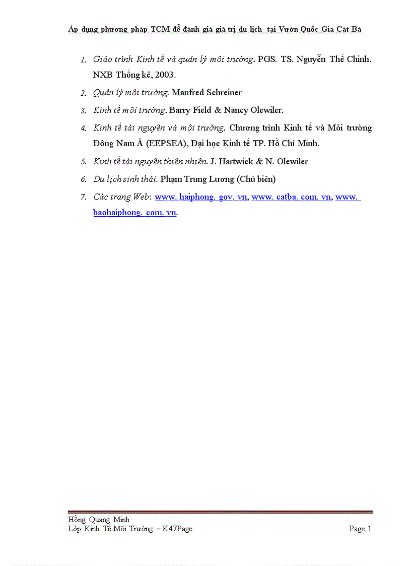 image for page Áp dụng phương pháp TCM để đánh giá giá trị du lịch tại Vườn Quốc Gia Cát Bà tp Hải Phòng 1
