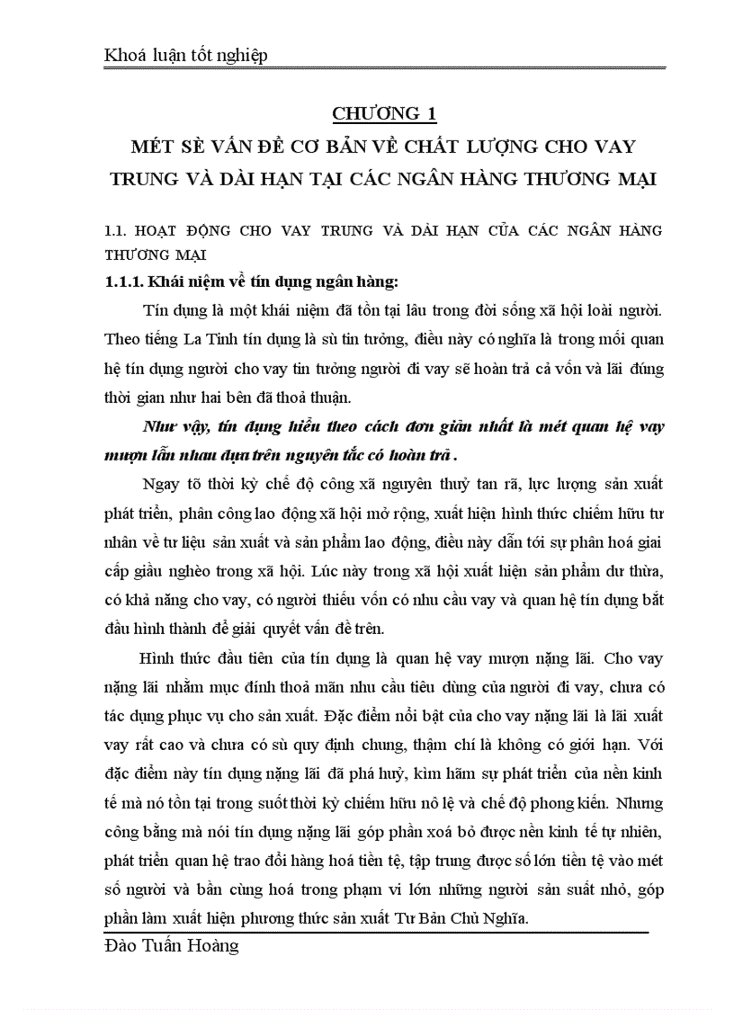 image for page Giải pháp nâng cao chất lượng cho vay trung và dài hạn tại Chi nhánh Ngân hàng Công thương khu vực Chương Dương 1