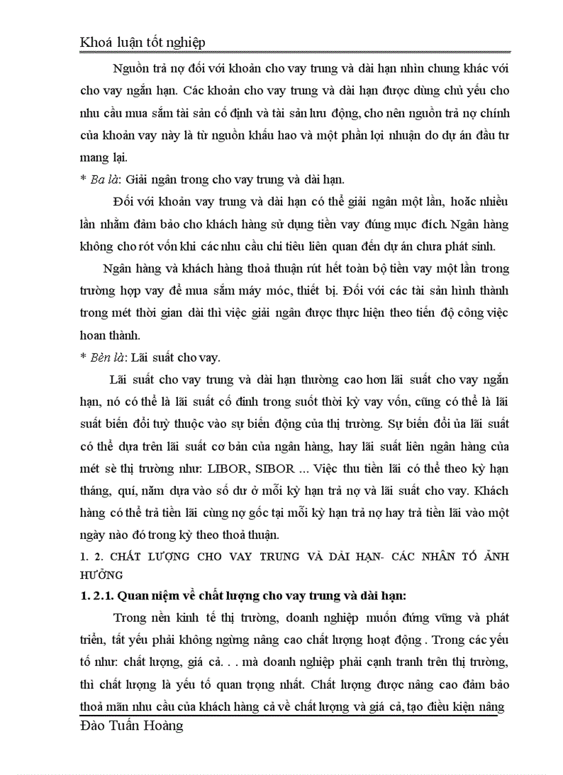 image for page Giải pháp nâng cao chất lượng cho vay trung và dài hạn tại Chi nhánh Ngân hàng Công thương khu vực Chương Dương 1