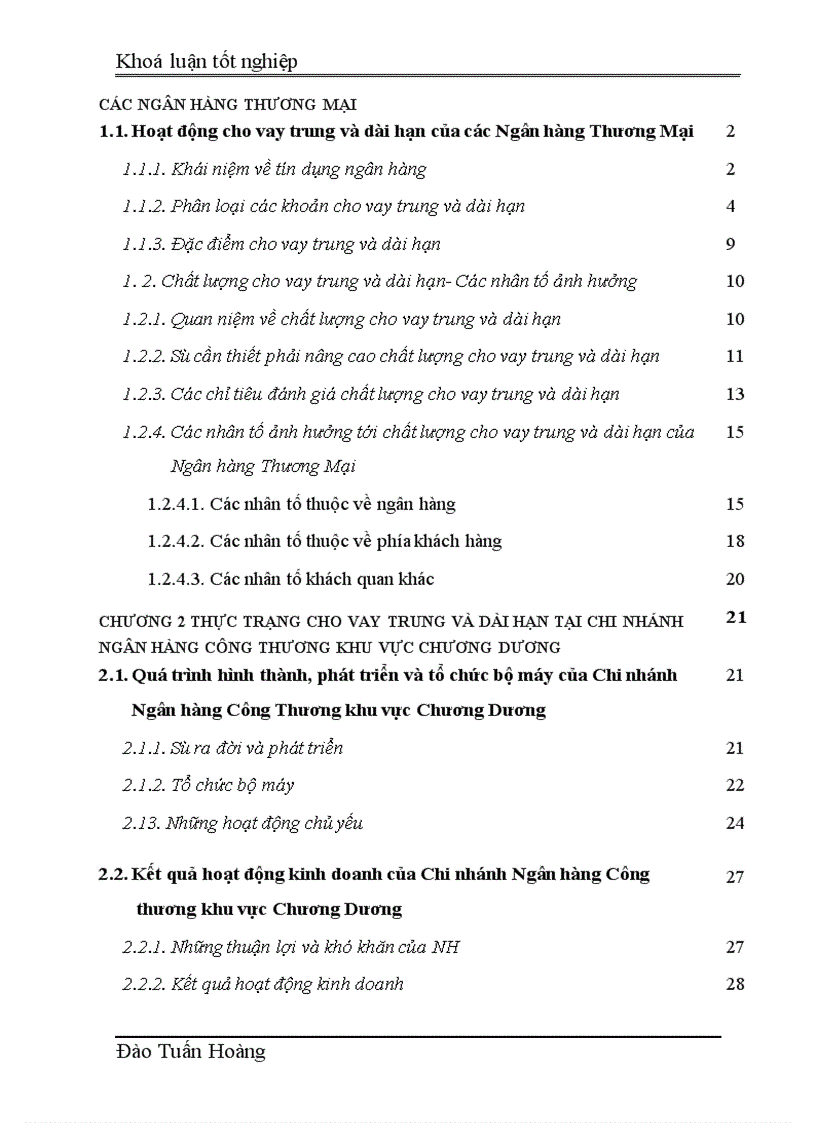 image for page Giải pháp nâng cao chất lượng cho vay trung và dài hạn tại Chi nhánh Ngân hàng Công thương khu vực Chương Dương 1