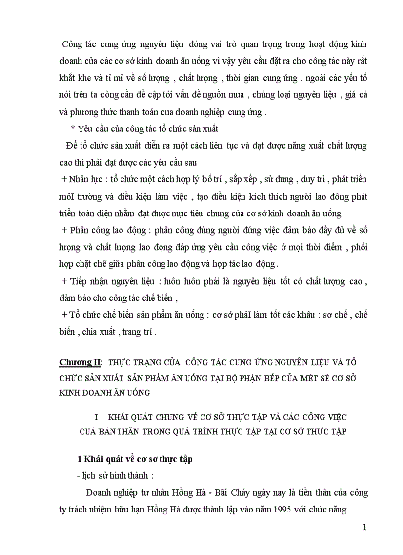image for page Công tác cung ứng nguyên liệu và tổ chức sản xuất sản phẩm ăn uống tại bộ phận bếp của một số cơ sở kinh doanh ăn uống