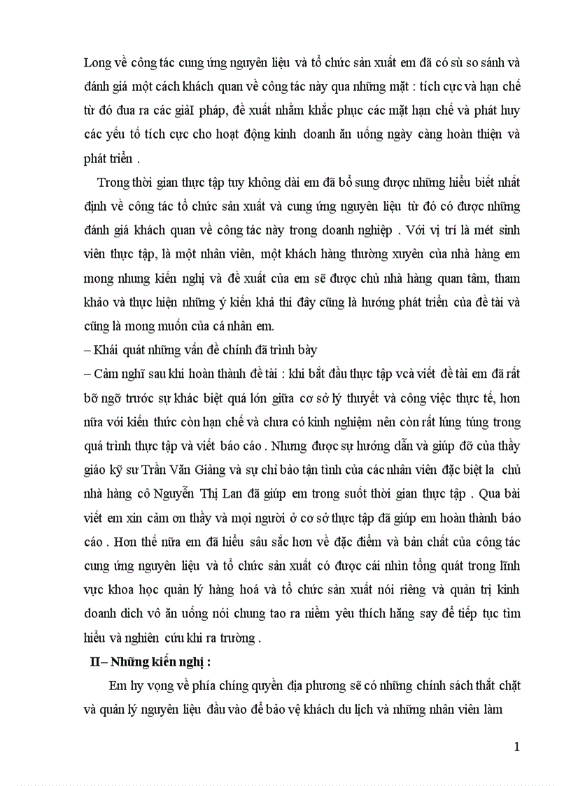 image for page Công tác cung ứng nguyên liệu và tổ chức sản xuất sản phẩm ăn uống tại bộ phận bếp của một số cơ sở kinh doanh ăn uống