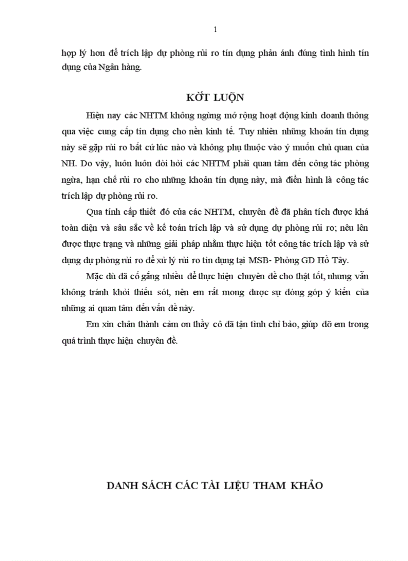 image for page Kế toán trích lập và sử dụng dự phòng để xử lý rủi ro tín dụng tại Ngân hàng Hàng Hải Việt Nam Phòng GD Hồ Tây