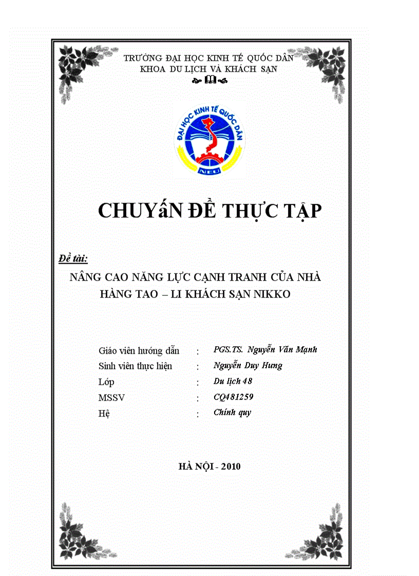 image for page Nâng cao năng lực cạnh tranh của nhà hàng Tao Li khách sạn Nikko 1