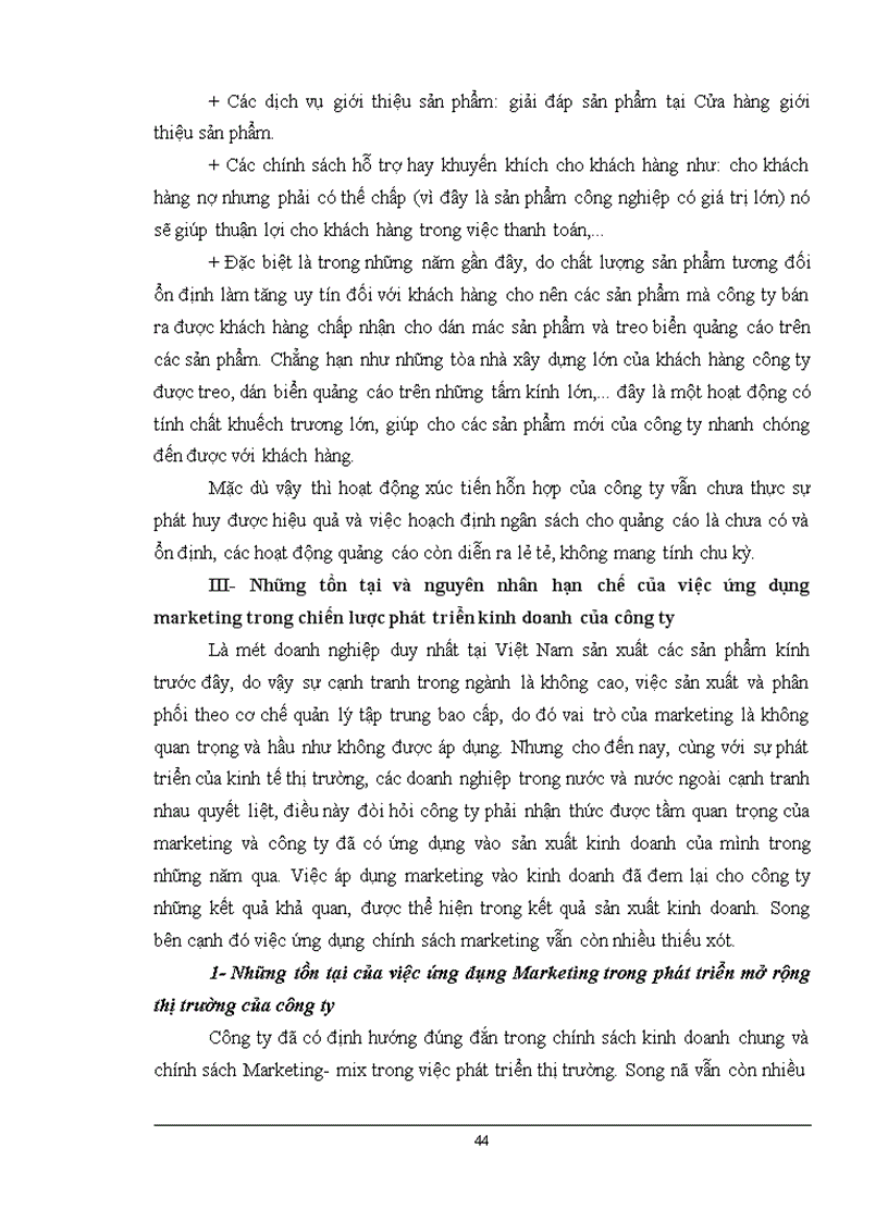 image for page Chiến lược Marketing mix với việc mở rộng thị trường của Công ty Kính Đáp Cầu Bắc Ninh 1