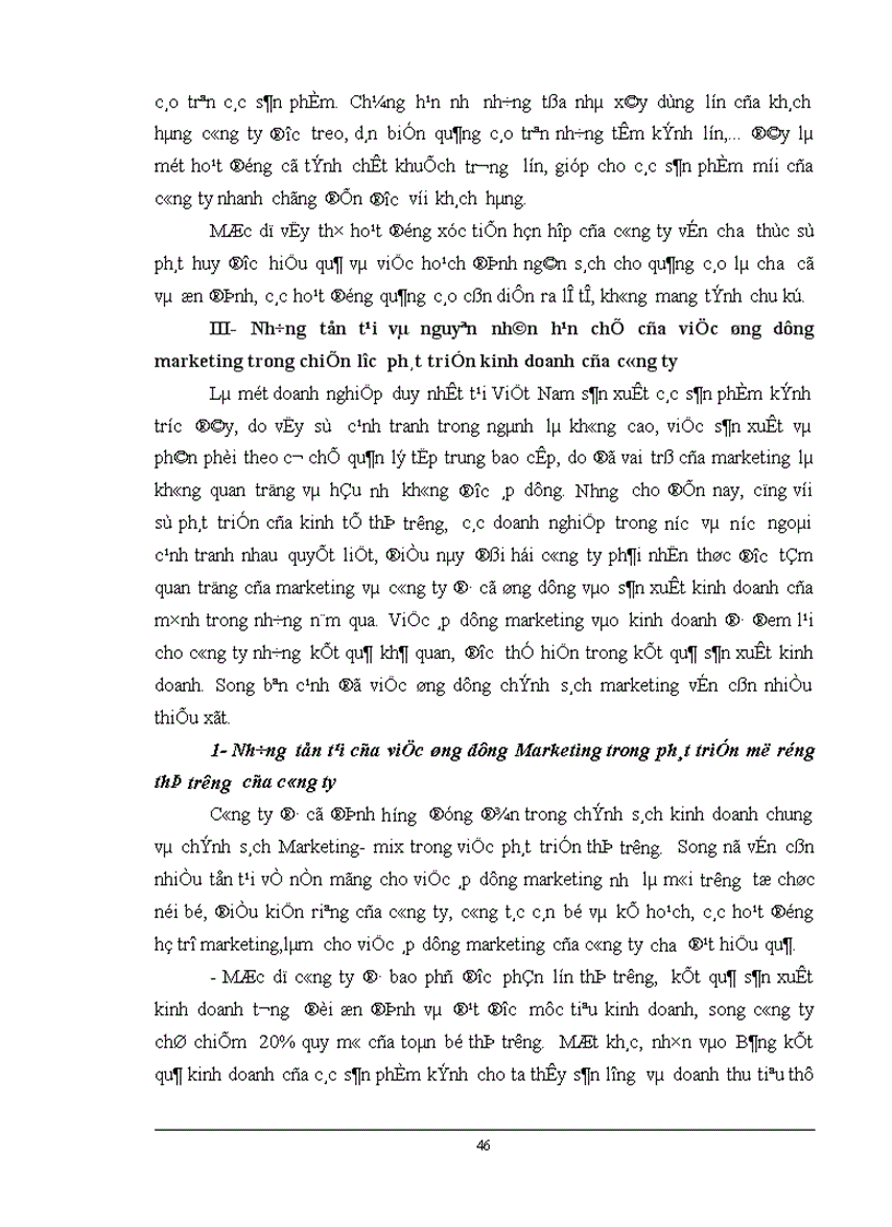 image for page Chiến lược Marketing mix với việc mở rộng thị trường của Công ty Kính Đáp Cầu Bắc Ninh 1