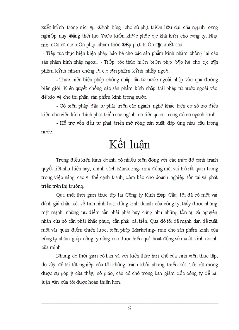 image for page Chiến lược Marketing mix với việc mở rộng thị trường của Công ty Kính Đáp Cầu Bắc Ninh 1