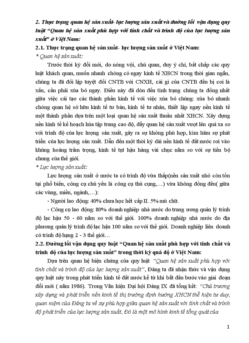image for page Quy luật Quan hệ sản xuất phù hợp với tính chất và trình độ của lực lượng sản xuất và vận dụng quy luật này ở Việt Nam