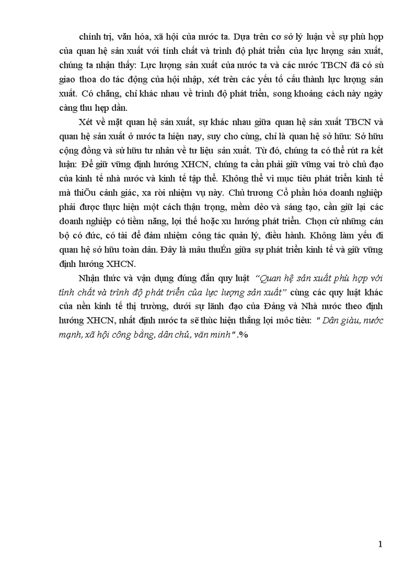 image for page Quy luật Quan hệ sản xuất phù hợp với tính chất và trình độ của lực lượng sản xuất và vận dụng quy luật này ở Việt Nam