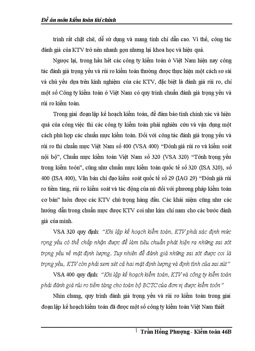 image for page Đánh giá trọng yếu và rủi ro kiểm toán trong giai đoạn lập kế hoạch kiểm toán BCTC 1