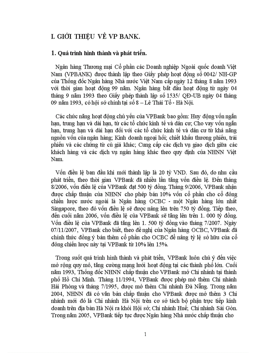 image for page Báo cáo tổng hợp về Ngân hàng Thương mại VPBank
