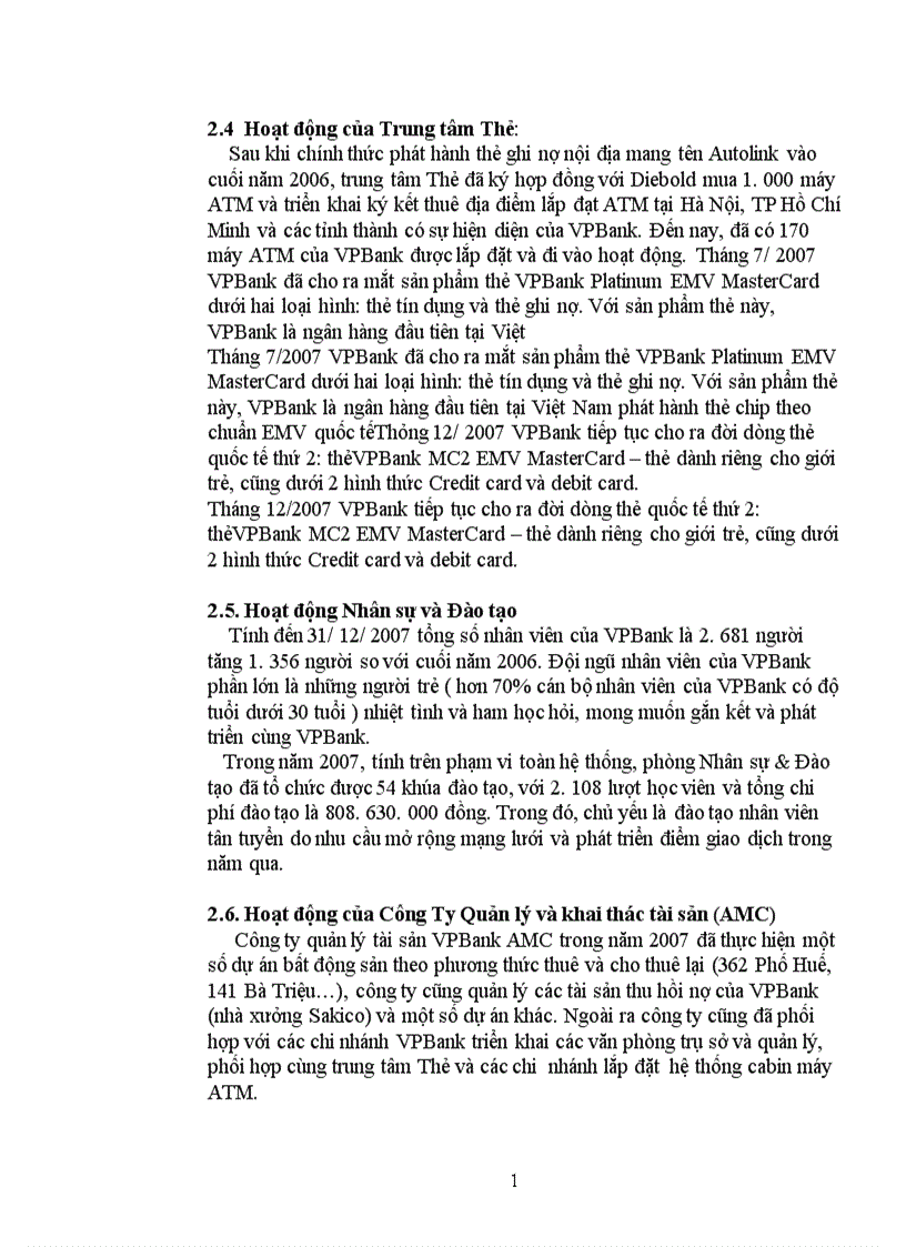 image for page Báo cáo tổng hợp về Ngân hàng Thương mại VPBank