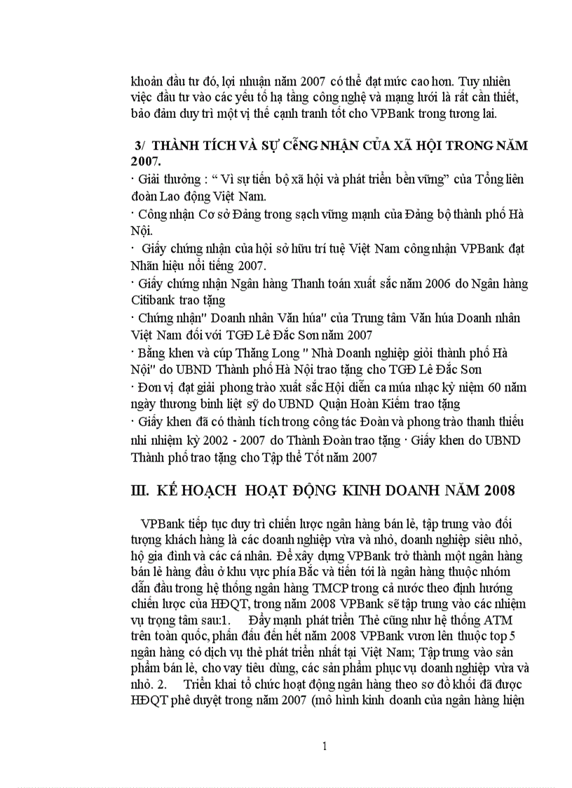 image for page Báo cáo tổng hợp về Ngân hàng Thương mại VPBank