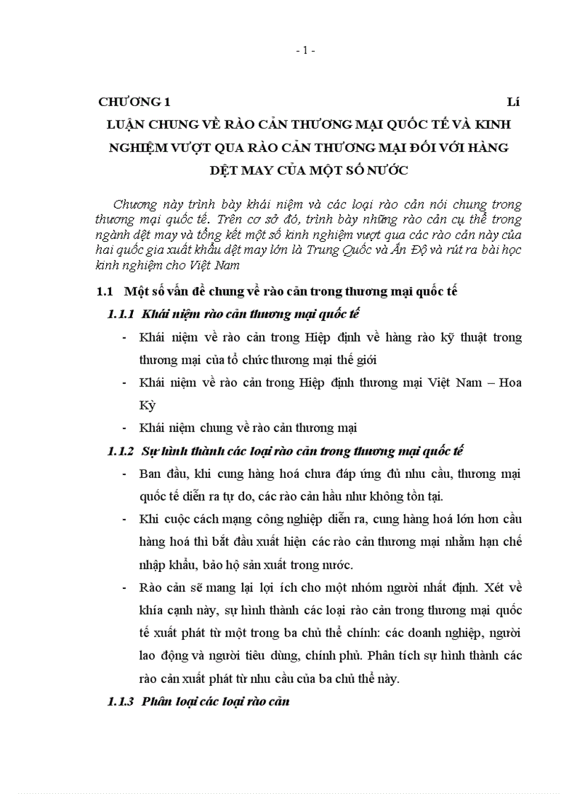 image for page Rào cản thương mại của Mỹ đối với hàng dệt may Việt Nam Thực trạng và giải pháp 1