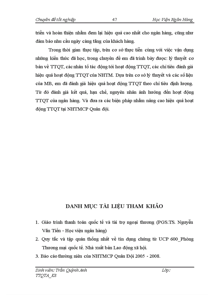 image for page Giải pháp nâng cao chất lượng thanh toán quốc tế tại NHTMCP Quân Đội 1