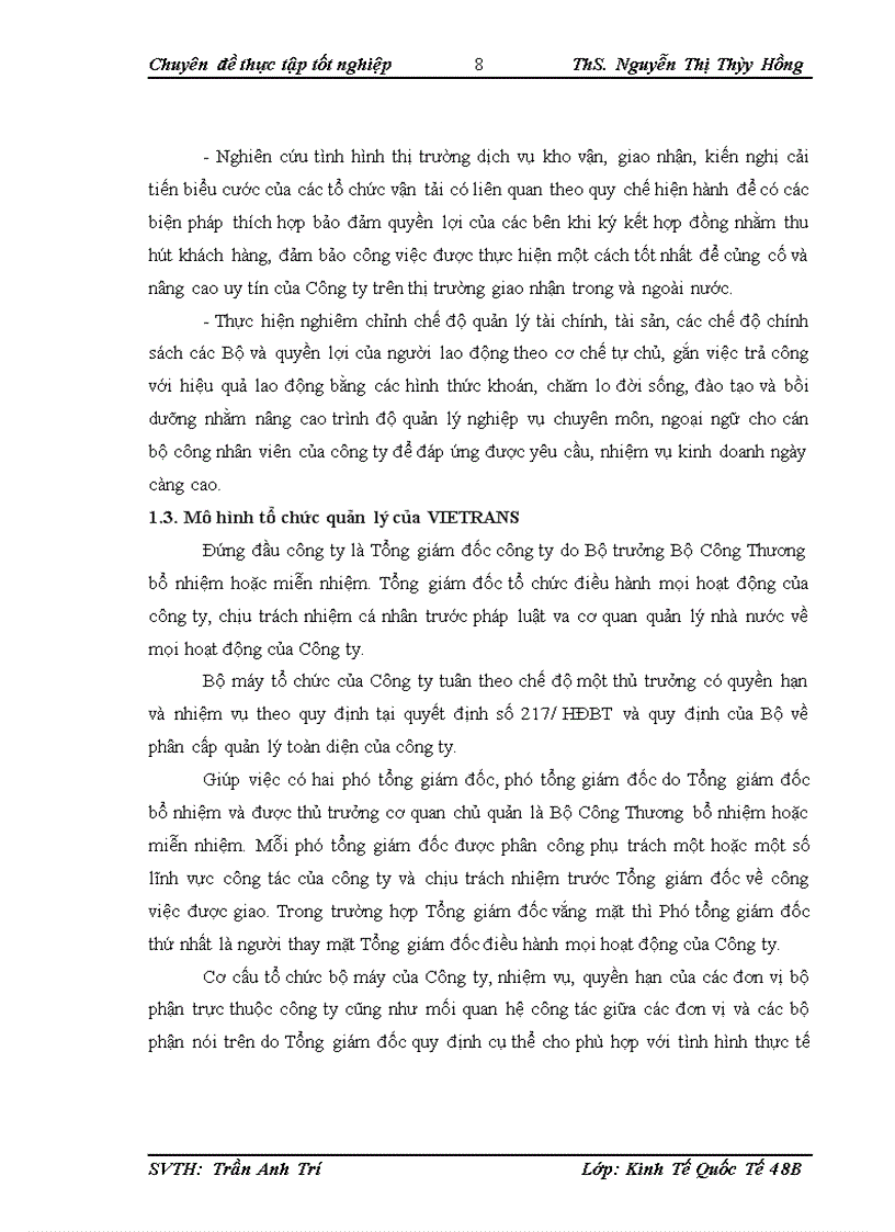 image for page Hoạt động giao nhận hàng hóa quốc tế tại công ty giao nhận kho vận ngoại thương vietrans