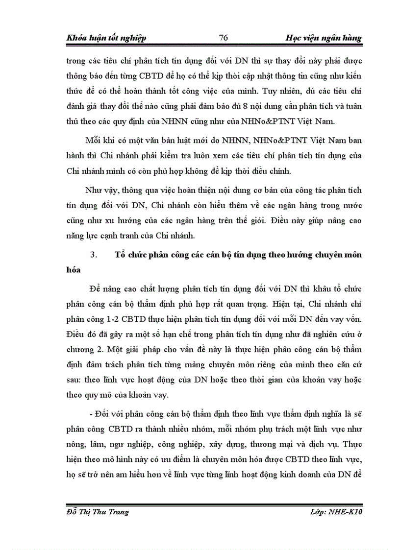 image for page Giải pháp nâng cao chất lượng phân tích tín dụng đối với doanh nghiệp vay vốn tại NHNo PTNT Chi nhánh Thăng Long 1