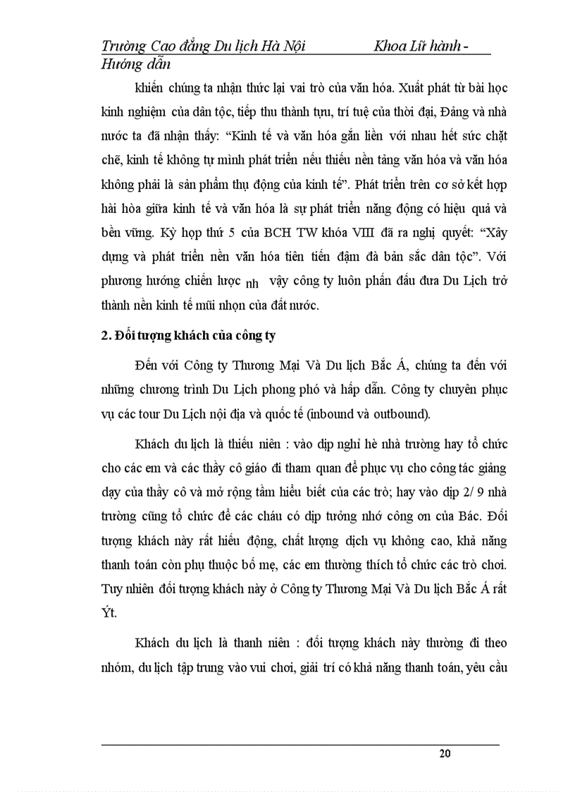 image for page Báo cáo thực tập tại Công ty Thương Mại Và Du lịch Bắc á 1