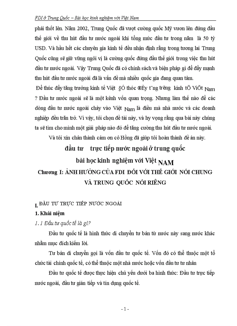 image for page FDI ở Trung Quốc Bài học kinh nghiệm với Việt Nam
