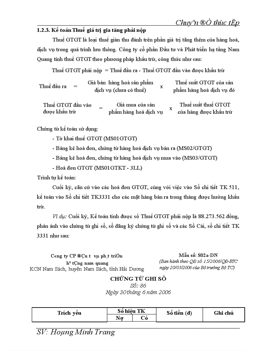 image for page Kế toán doanh thu chi phí và xác định kết quả kinh doanh tại Công ty cổ phần Đầu tư và Phát triển hạ tầng Nam Quang 1