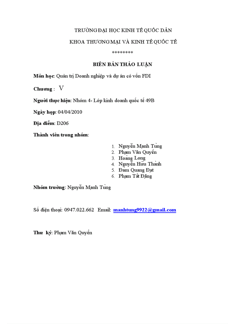 image for page Quản trị dự án và doanh nghiệp có vốn đầu tư nước ngoài I