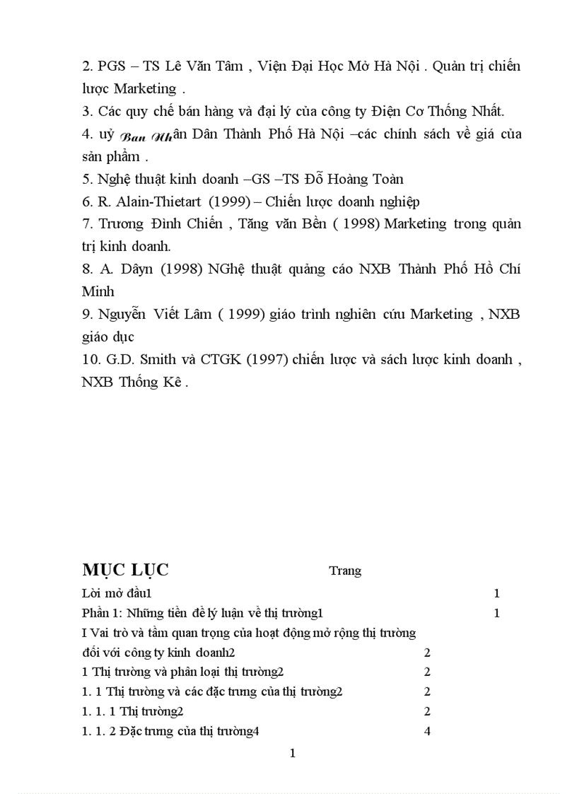 image for page Các ải pháp Marketing nhằm duy trì và mở rộng thị trường của công ty Điện Cơ Thống